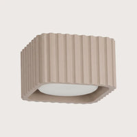 Szögletes bordázott mennyezeti spotlámpa, taupe (1 spot – GX53)