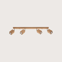 Szögletes tölgyfa spotos mennyezeti lámpa (4 izzós – 80 cm)