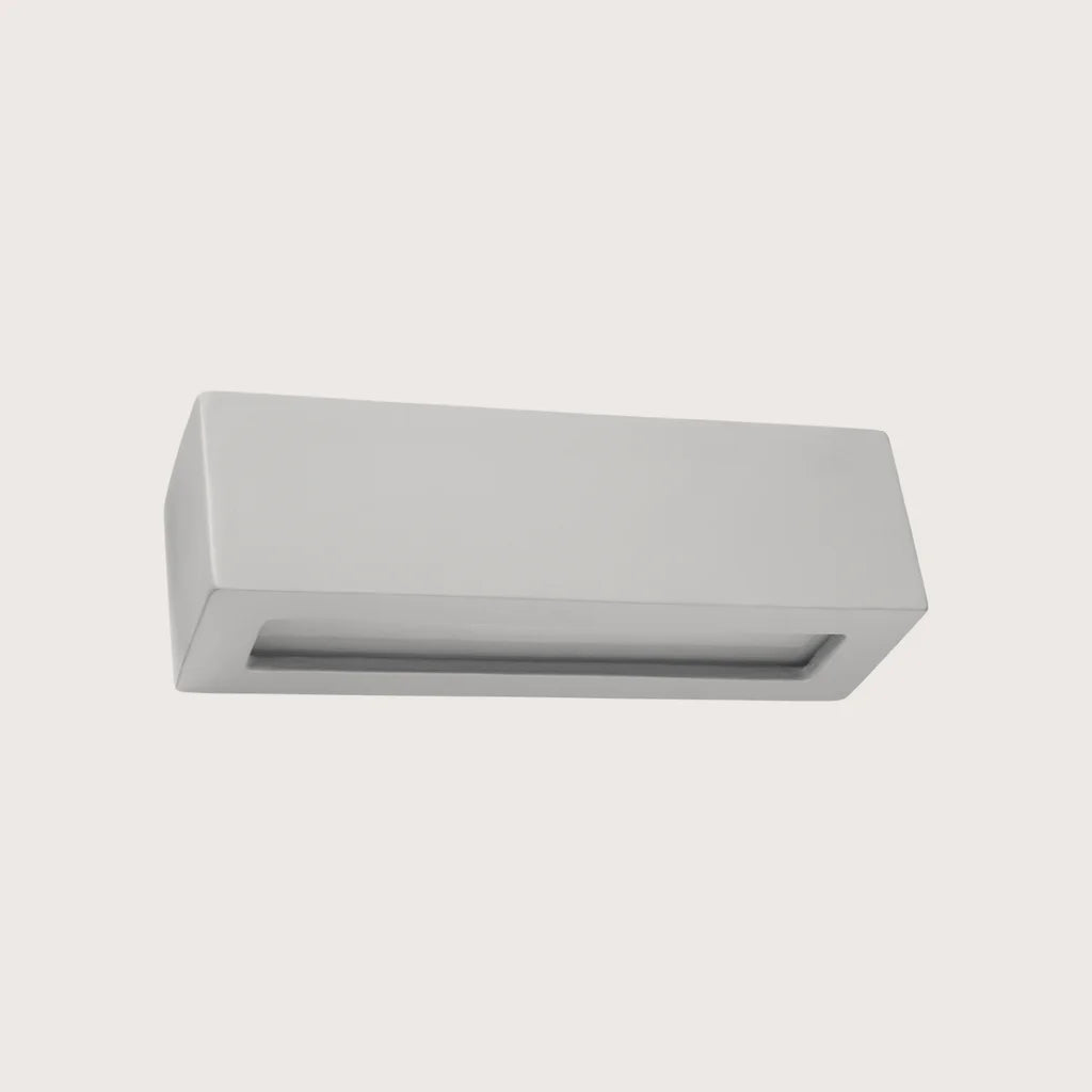 Téglalap alakú kerámia vagy beton fali lámpa, szürke (32,5 cm – kerámia)