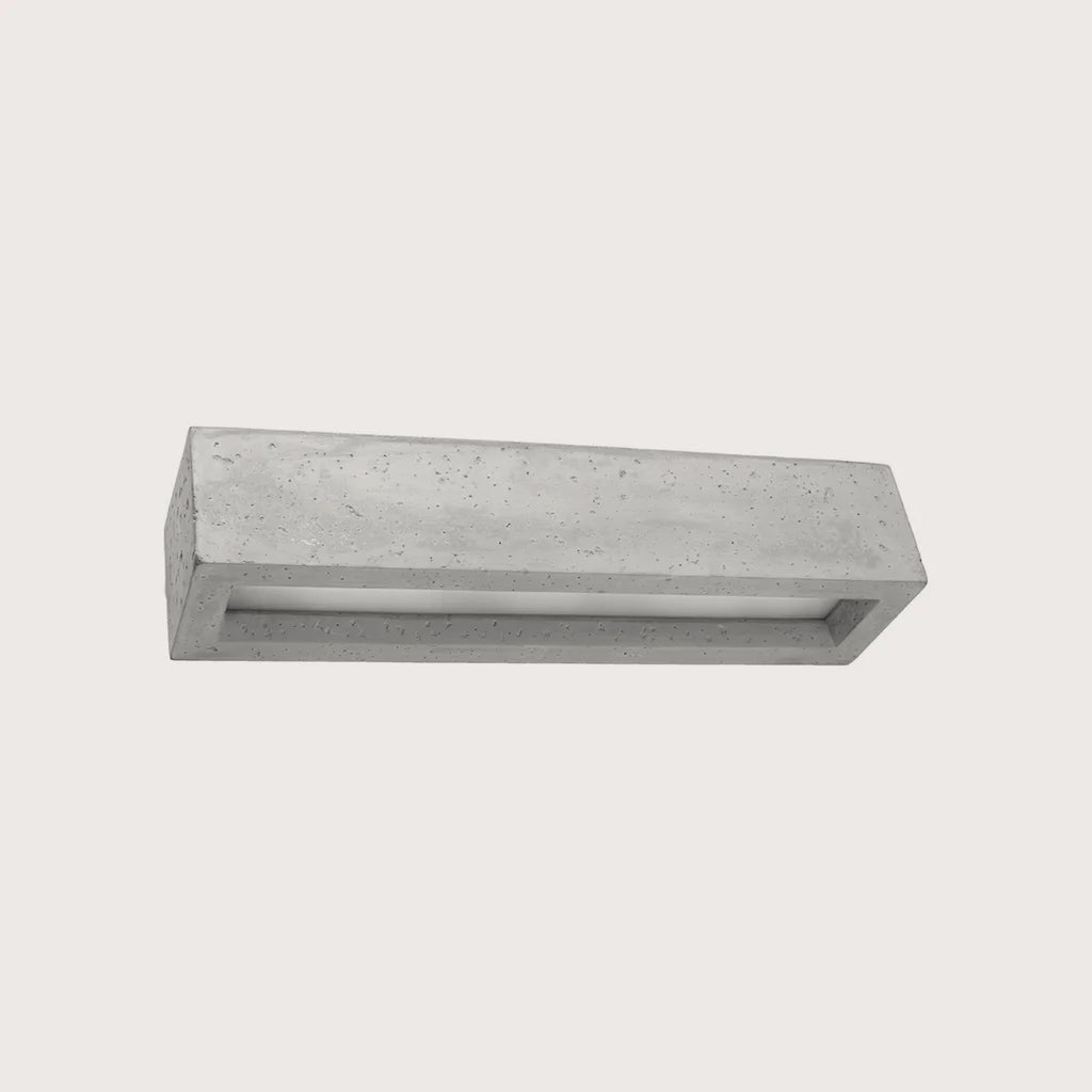 Téglalap alakú kerámia vagy beton fali lámpa, szürke (50 cm – beton)