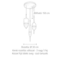 Kerek rozettás változat méretei: Ø 30 cm rozetta