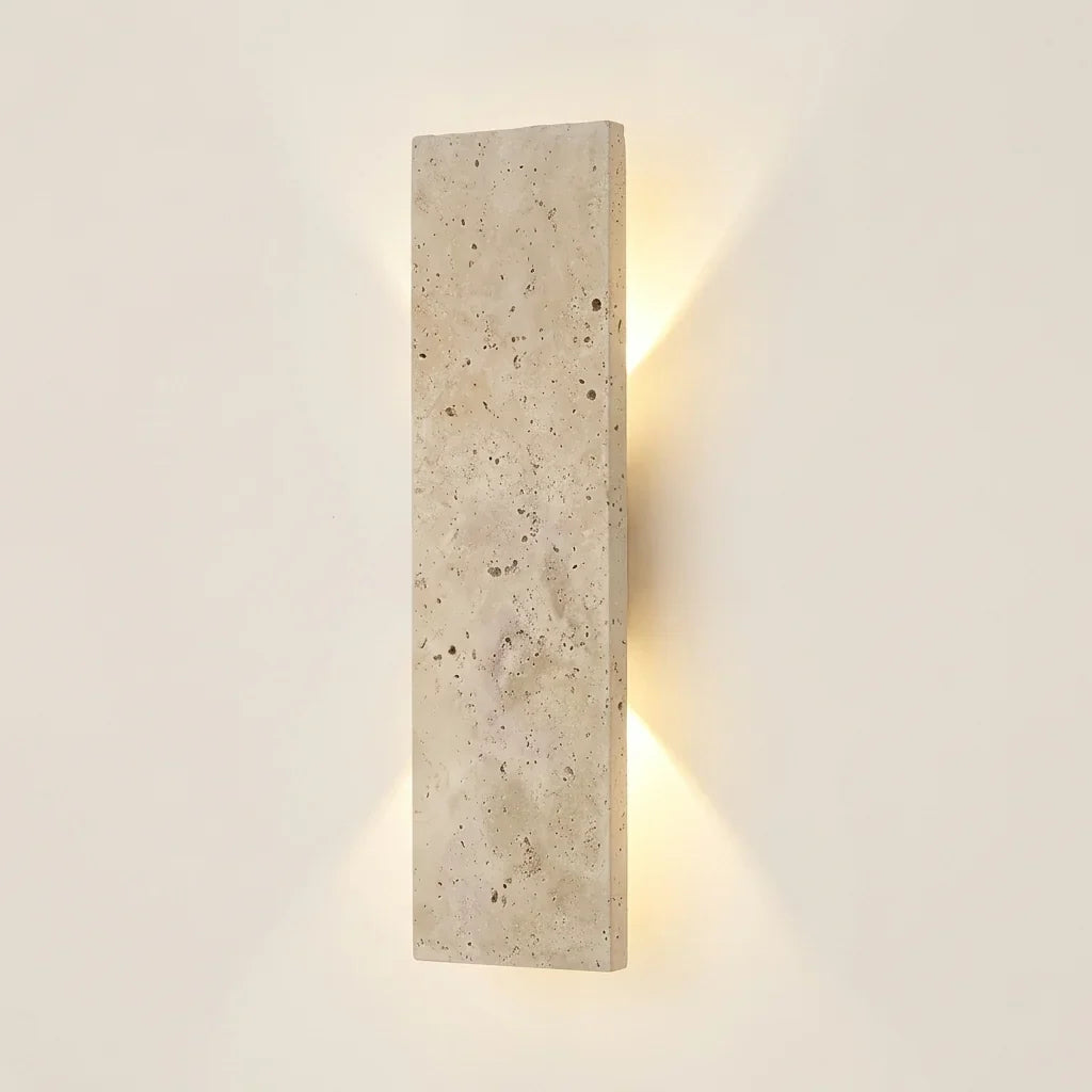 Travertin lap LED fali lámpa fel-le fénnyel