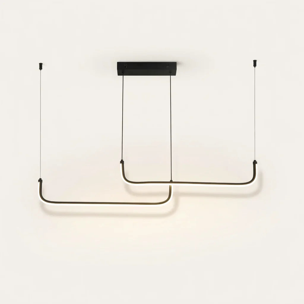 Fekete U alakú modern LED függőlámpa