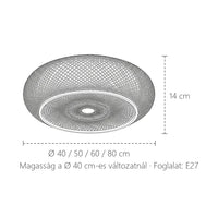 Vintage bambusz lámpa méretei: Ø 40, 50, 60 vagy 80 cm