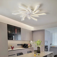 Fehér ventilátoros LED lámpa konyhai étkezőben