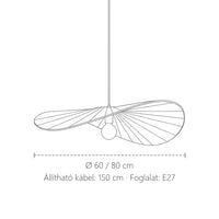 Wabi-sabi kalap függesztő lámpa méretei: Ø 60 vagy 80 cm